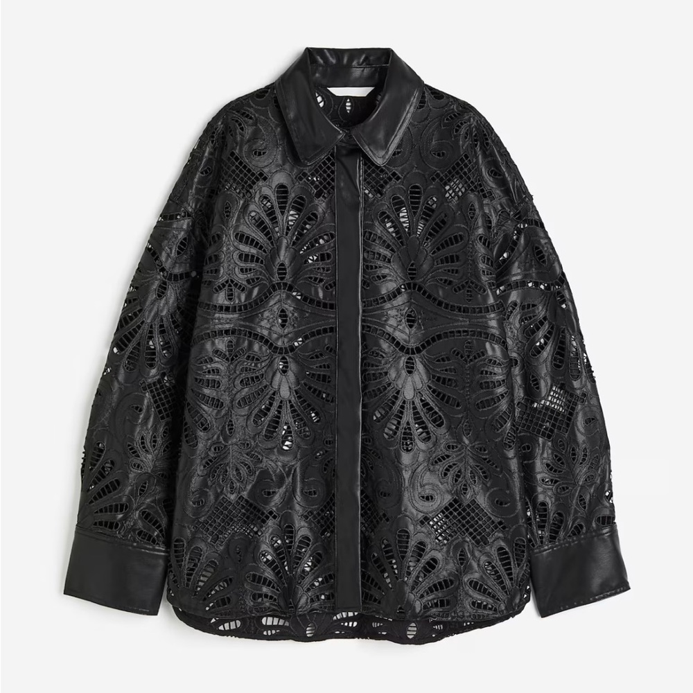 H&M Eyelet Faux Leather Top